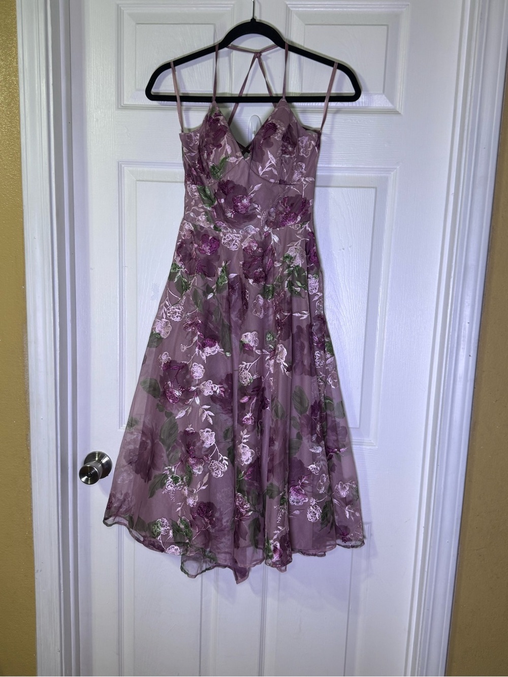 Floral A-Line Prom Dress with Delicate Straps